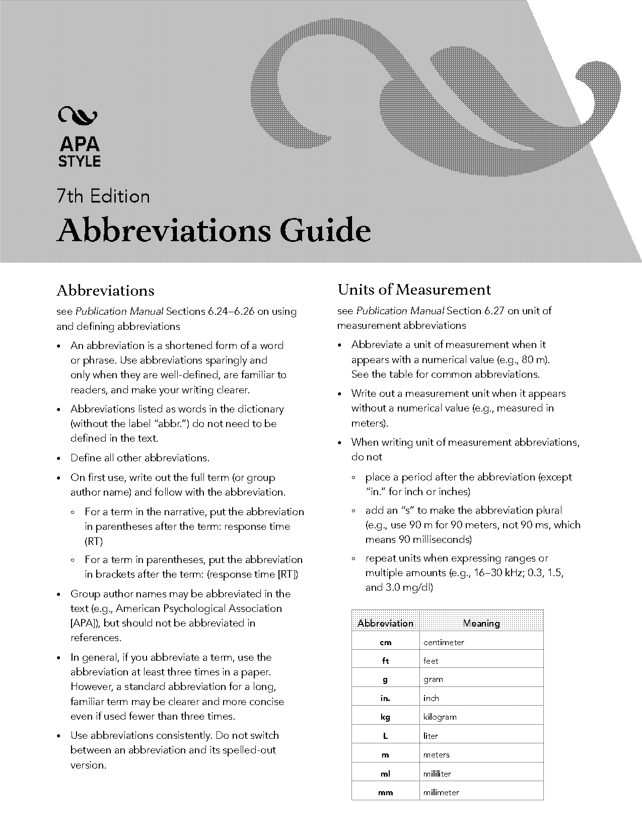 how to make a table of abbreviations in word