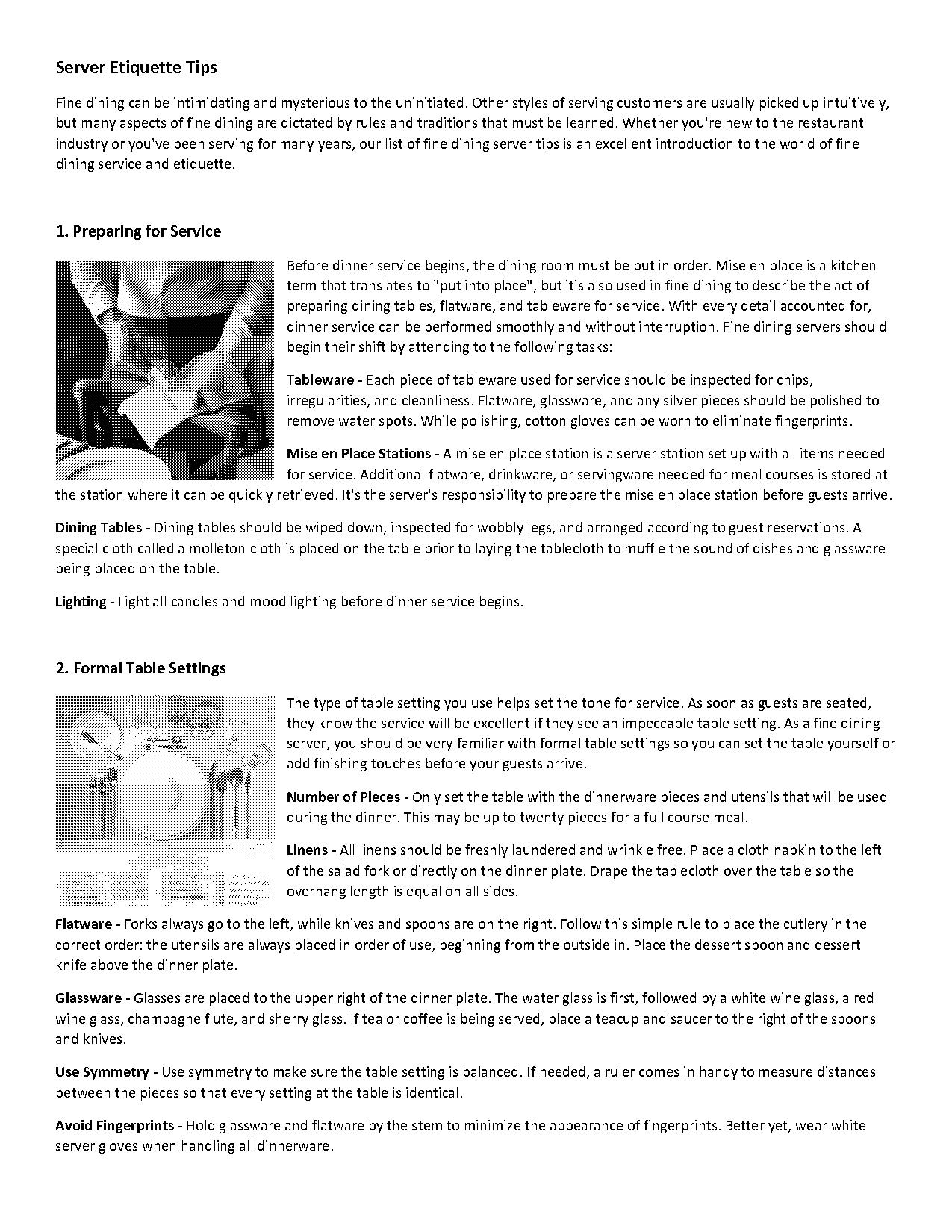 how to set a table with glasses