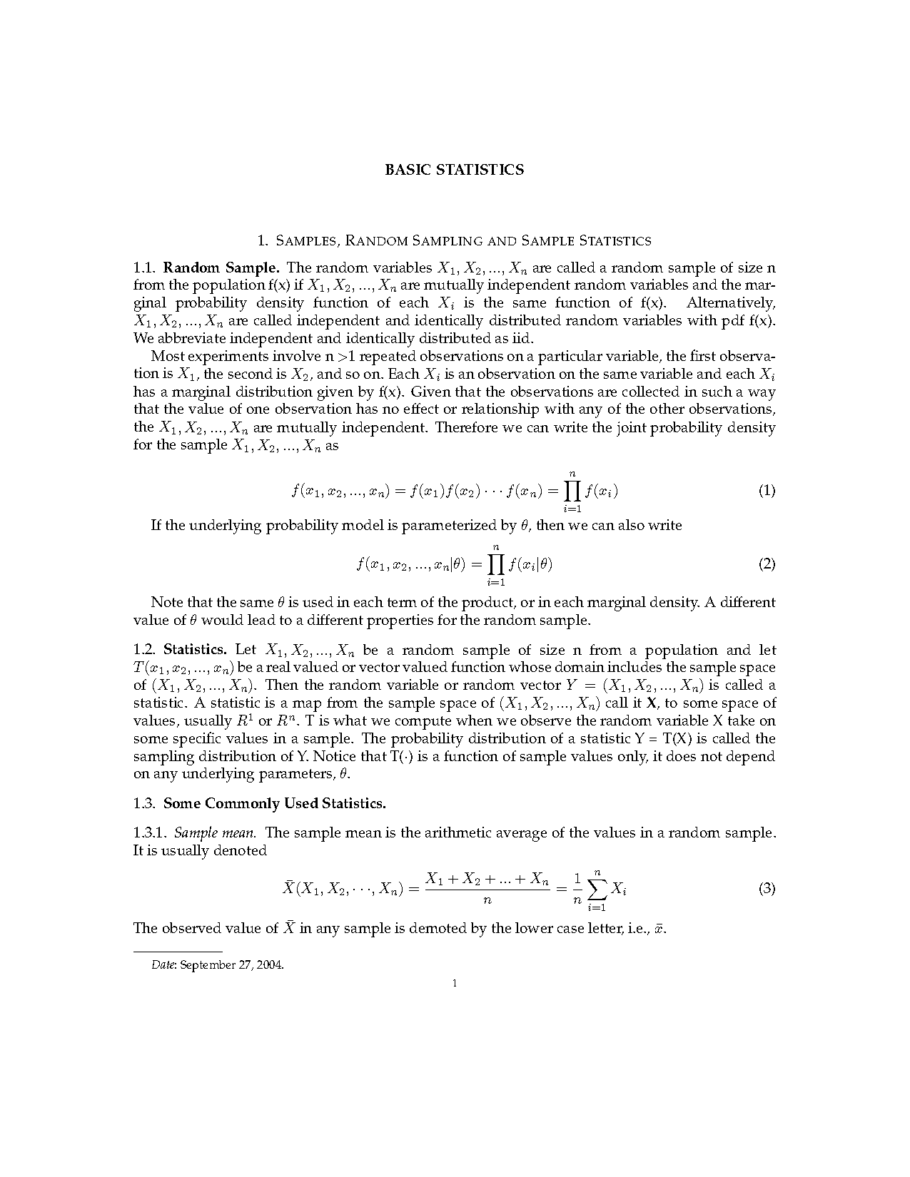 sum of the squared deviations from the sample mean