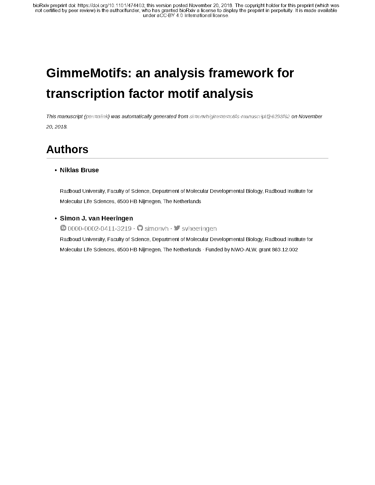 transcription factor motif search