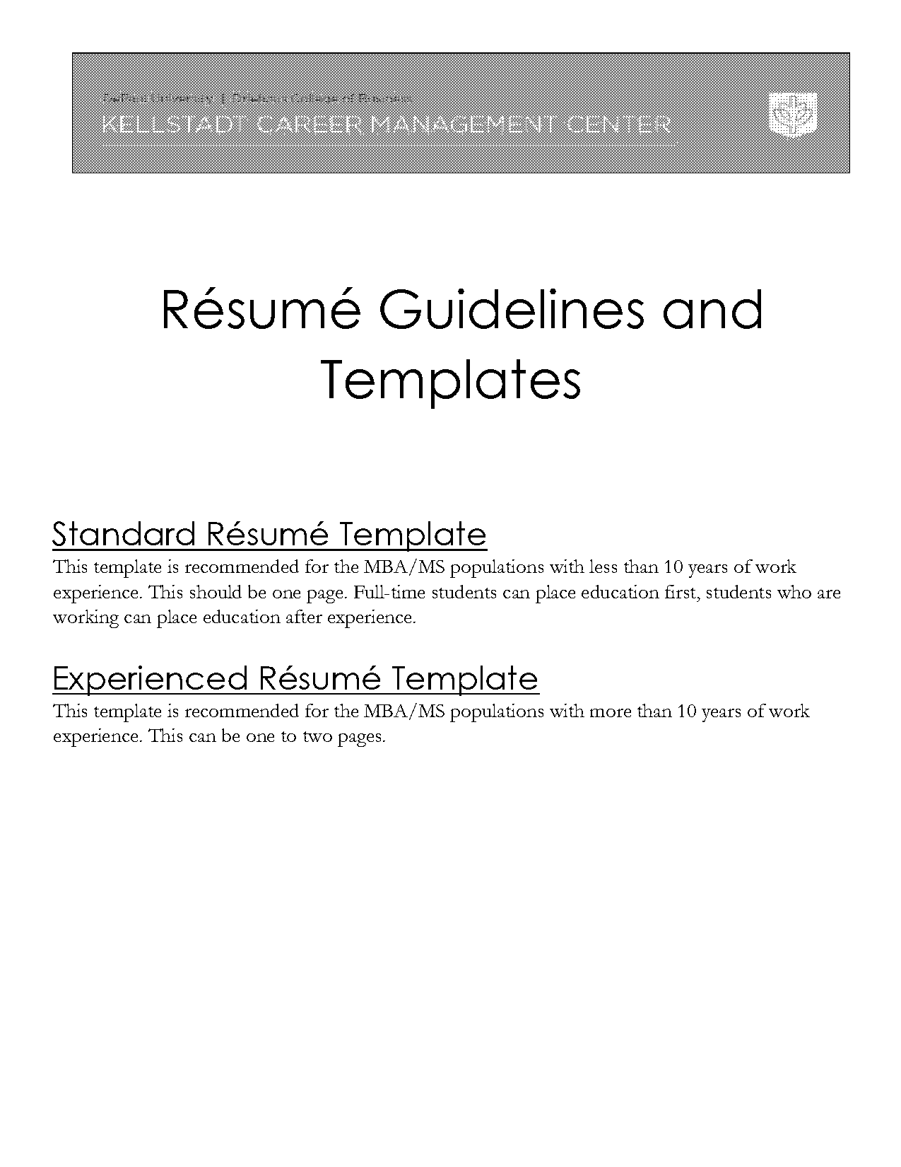 depaul resume building guidlines and samples