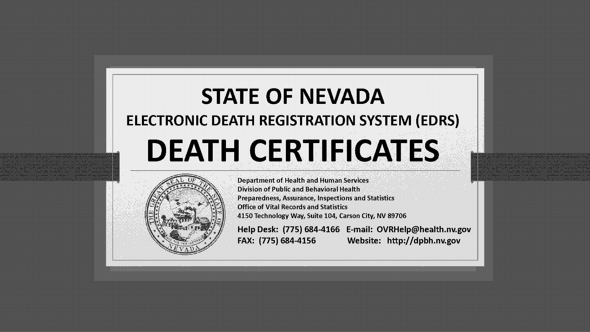 is cause of death public record in nevada