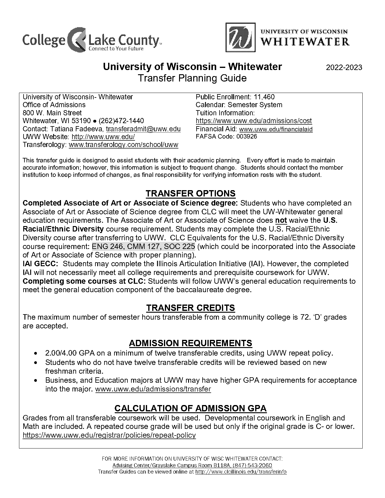 how do you get your transcript from uww