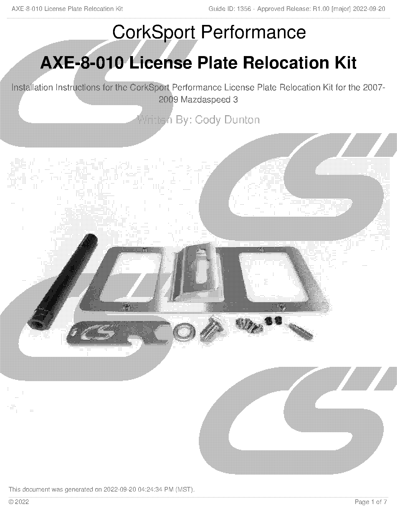 licence plate fastener kit instructions