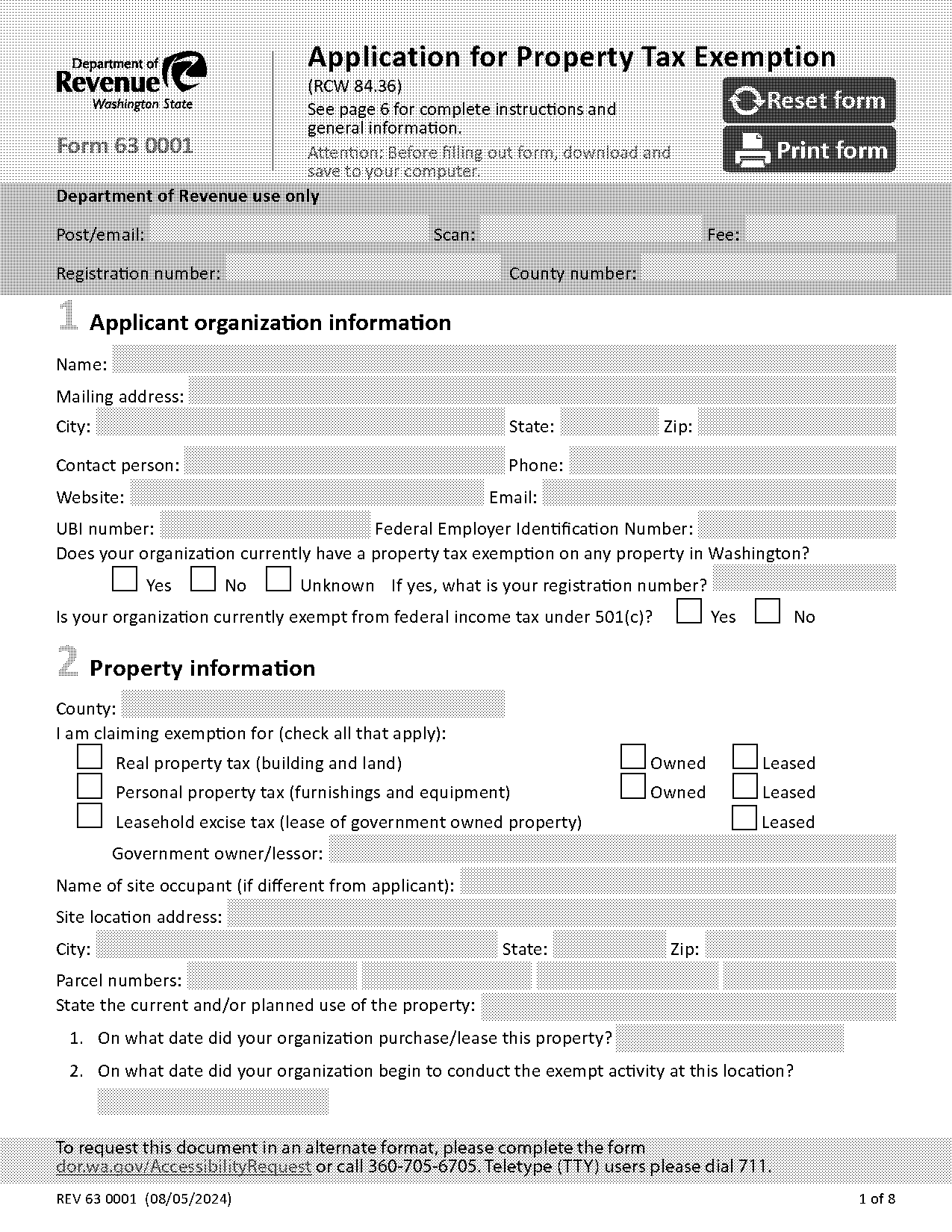 current wa state exemption form