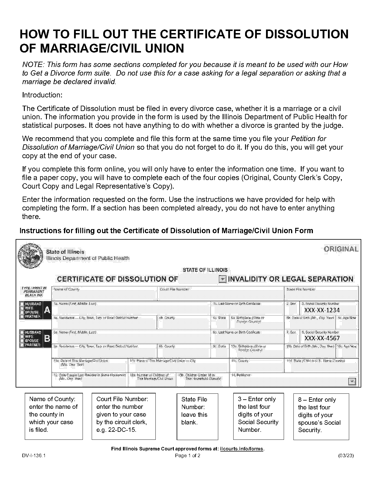 certificate of dissolution of marriage form ny