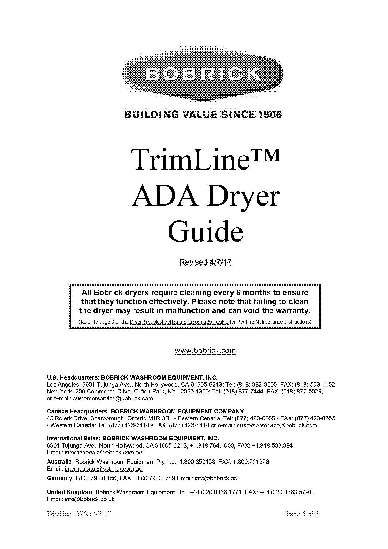 bobrick ada guide pdf