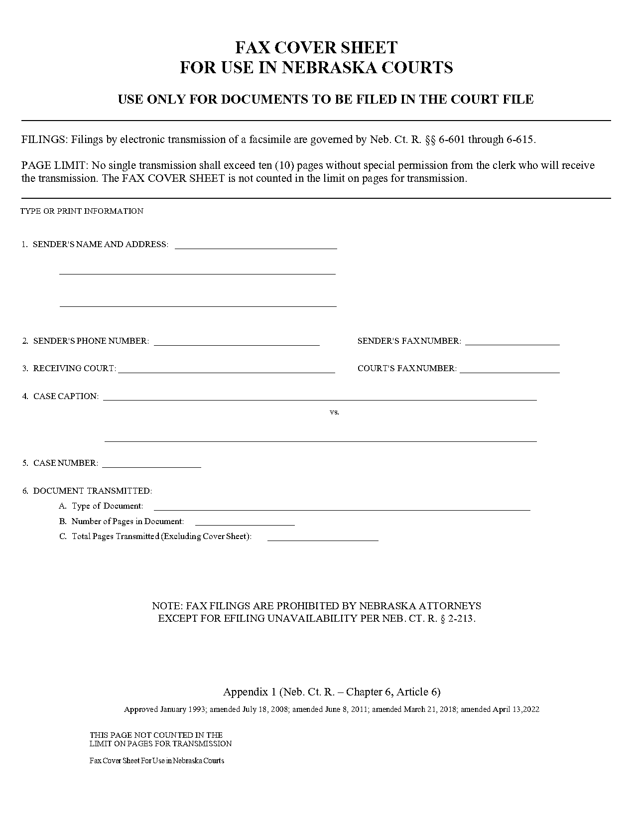 fax cover form pdf