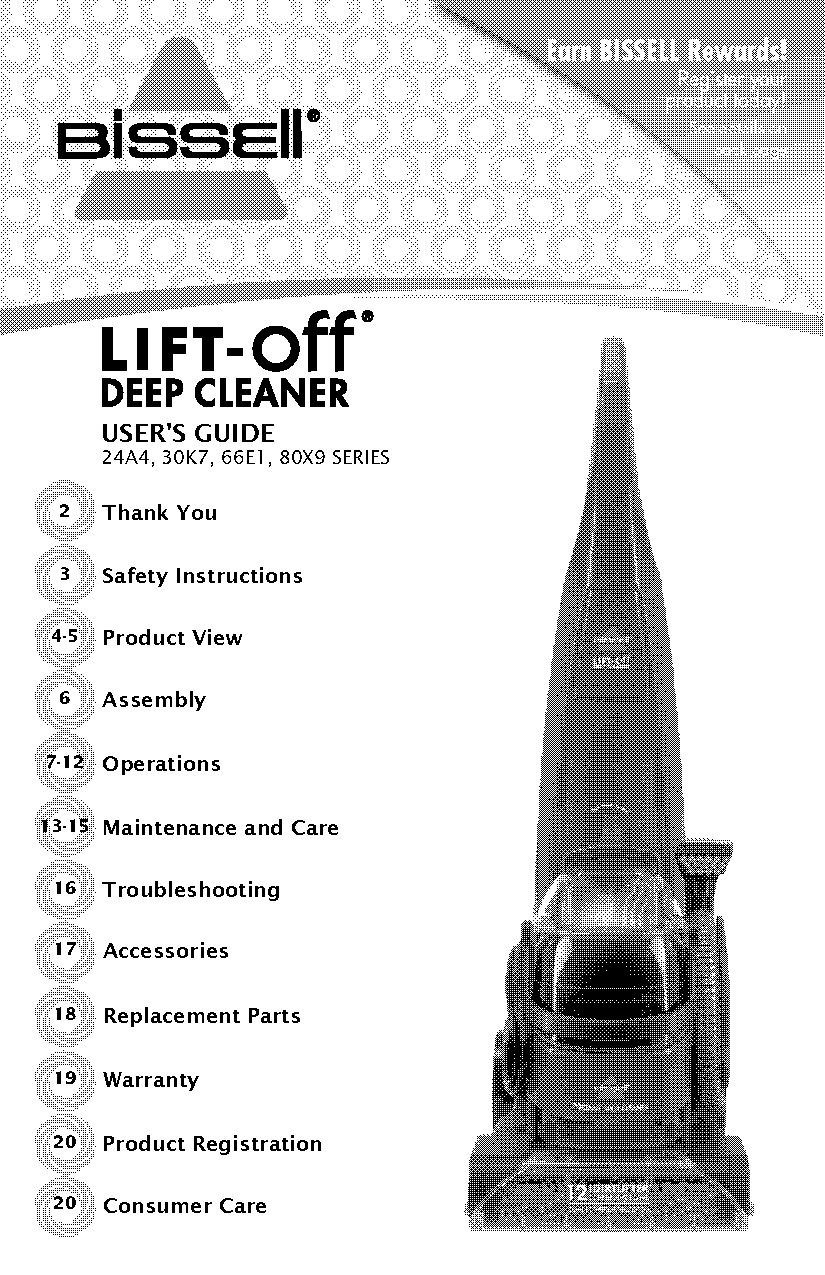 bissell lift off deep cleaning system instructions