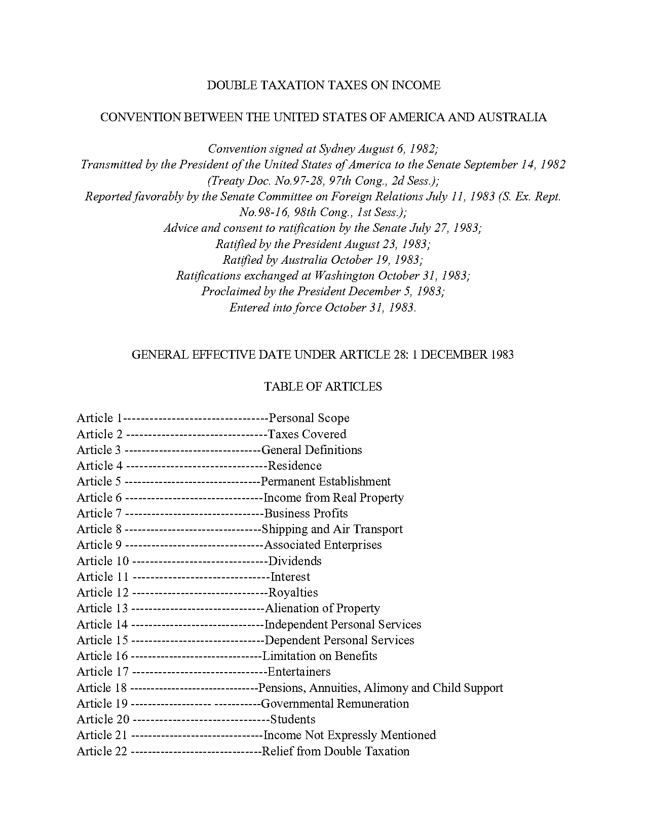 australia united states tax treaty