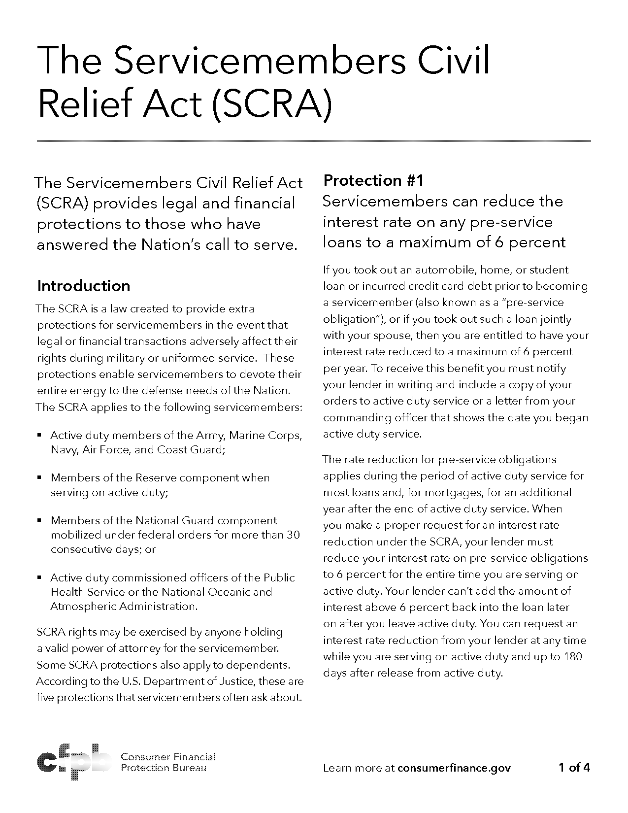 service member release act