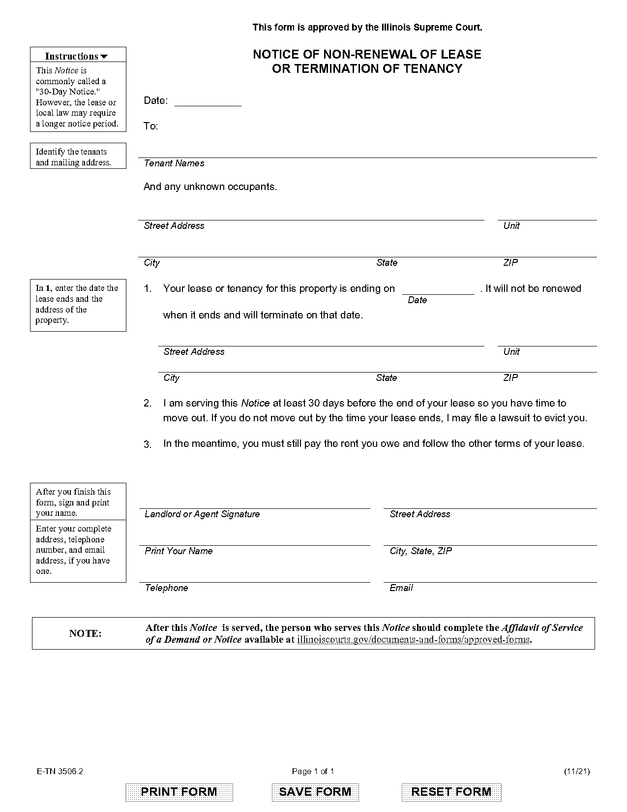 chicago residential lease renewal form