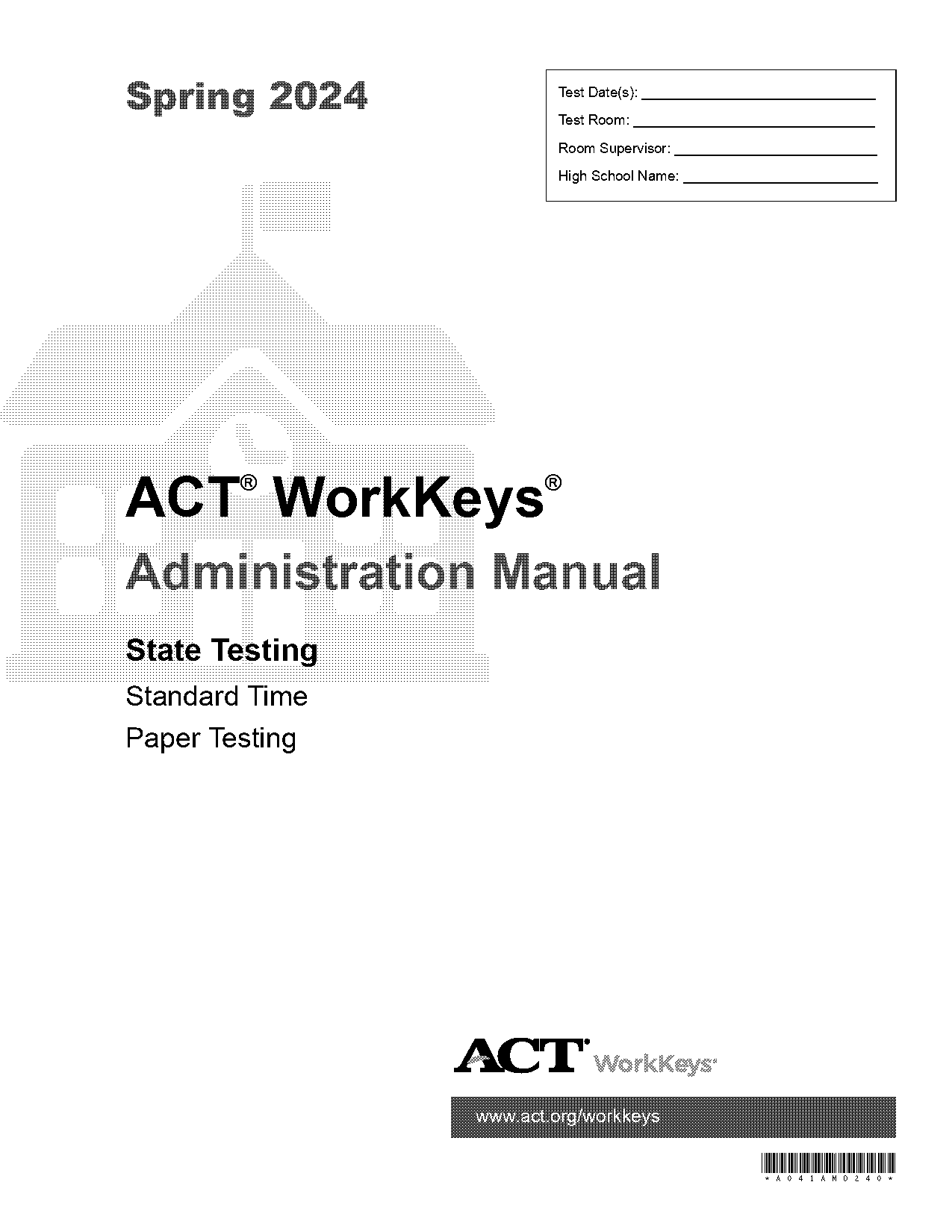 act test break schedule