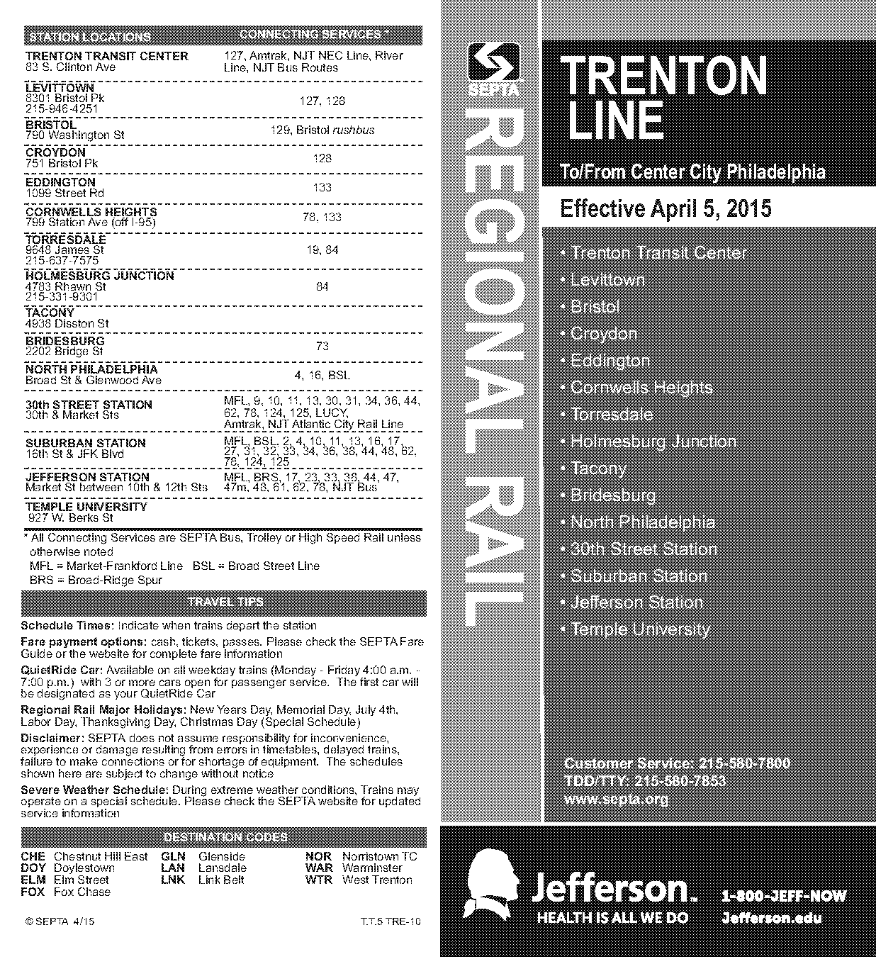 trenton transit center train schedule