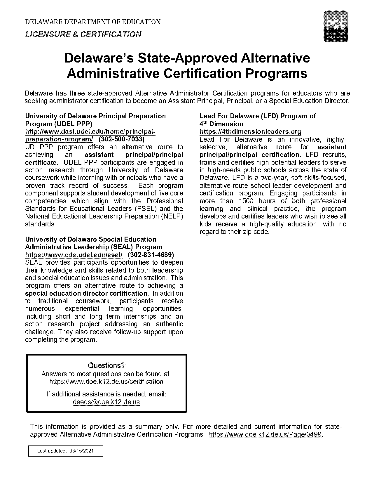 education administration certificate online