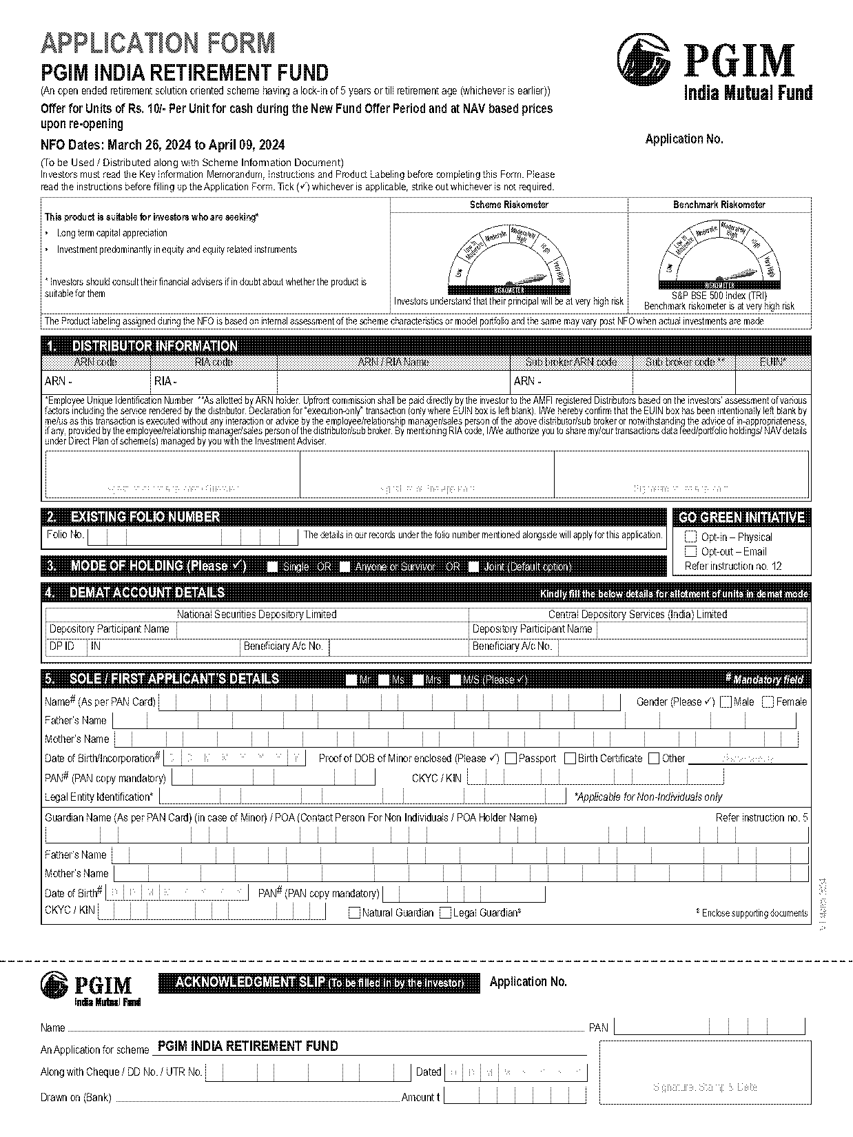 application form of demat account