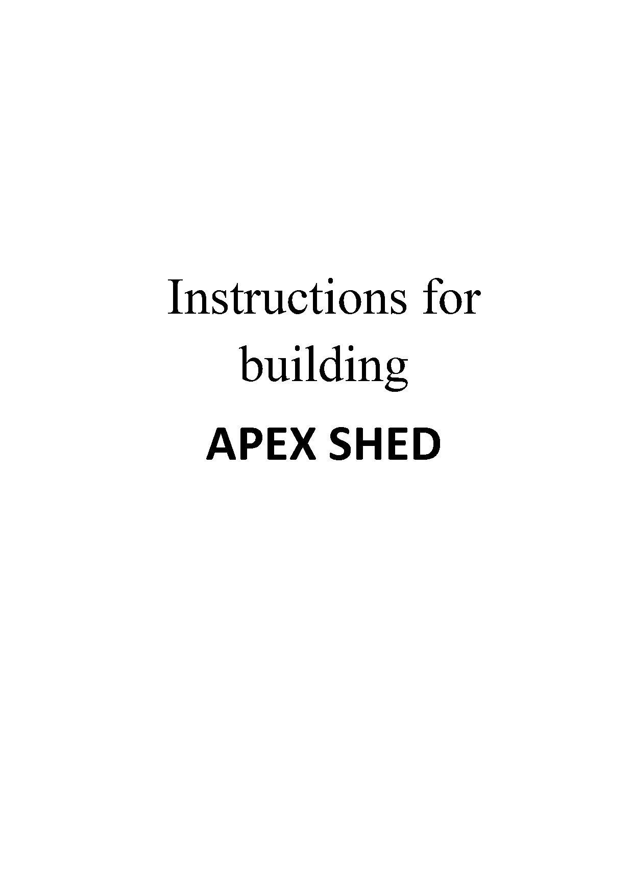 apex shed assembly instructions