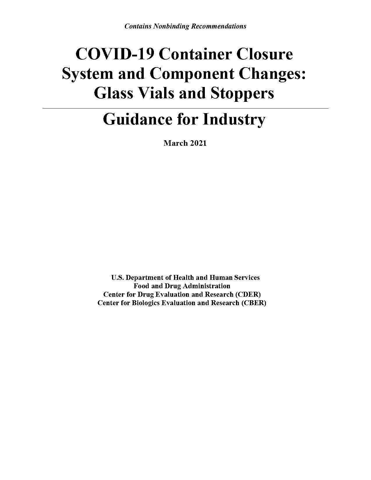 fda container closure guidance