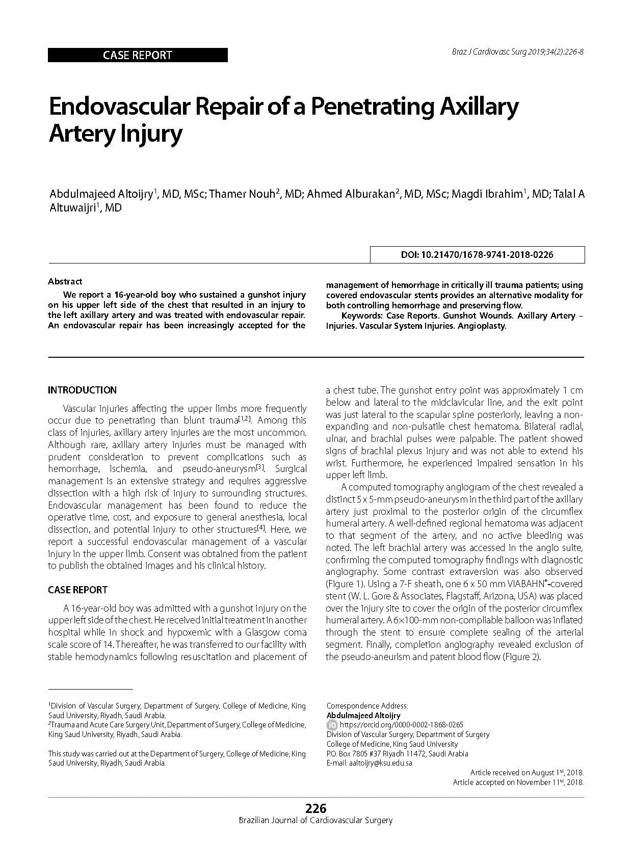 vascular endovascular journal case report