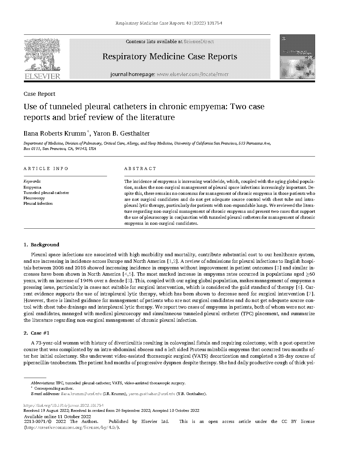 elsevier respiratory medicine case reports impact factor