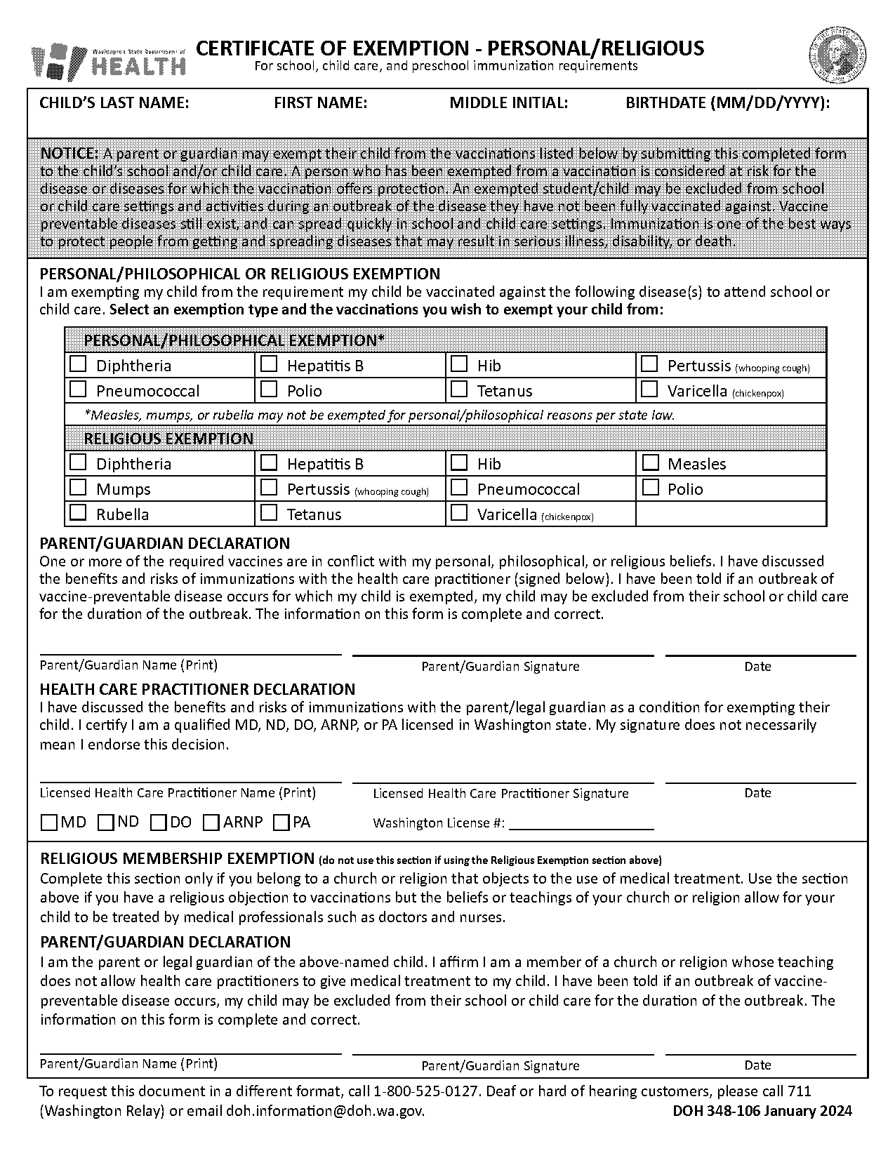 current wa state exemption form