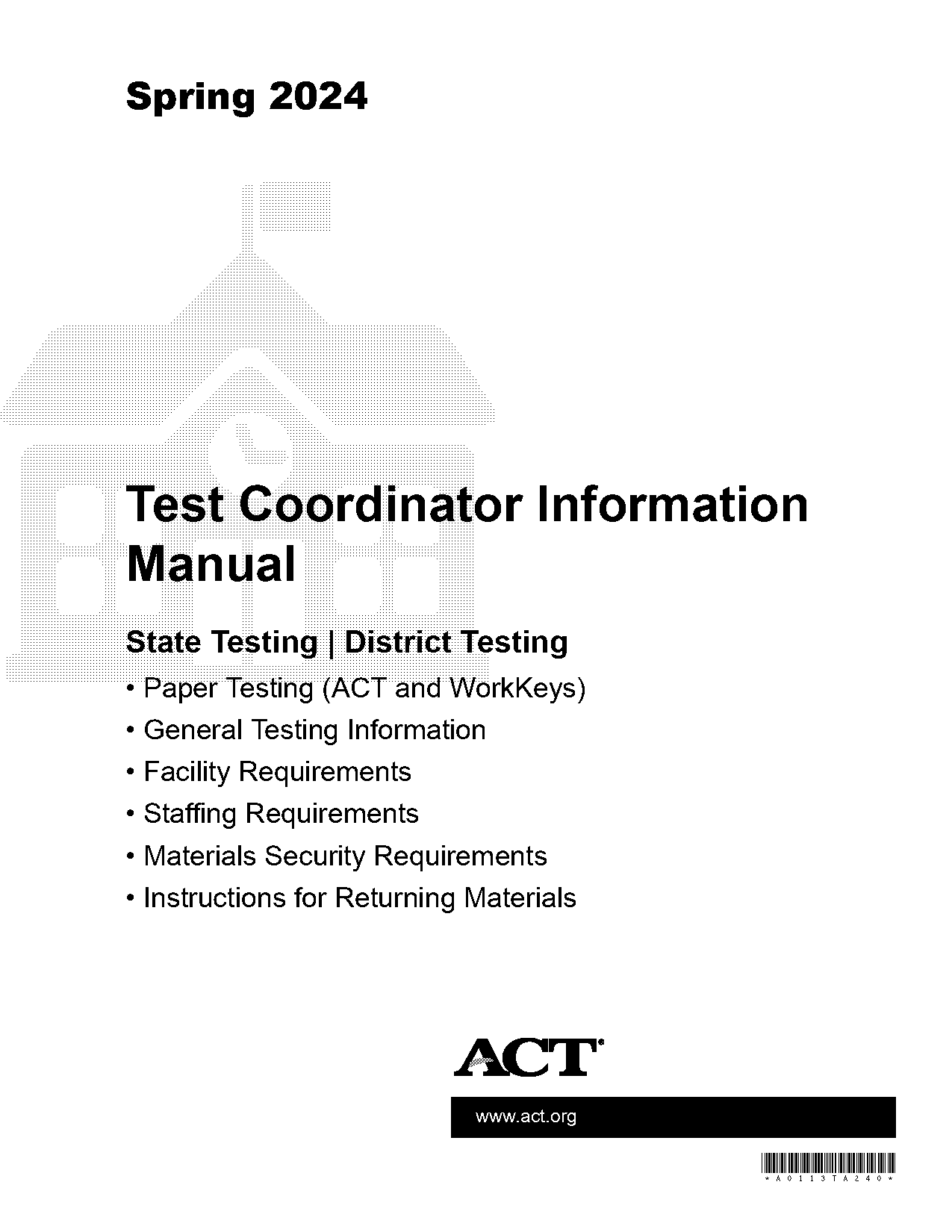 act test break schedule