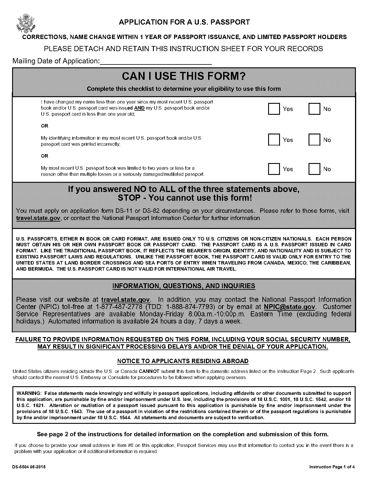 passport requirements for overseas travel