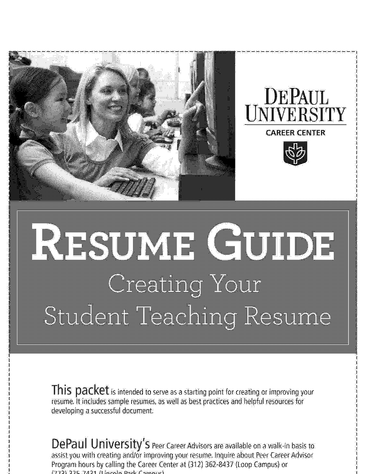 depaul resume building guidlines and samples