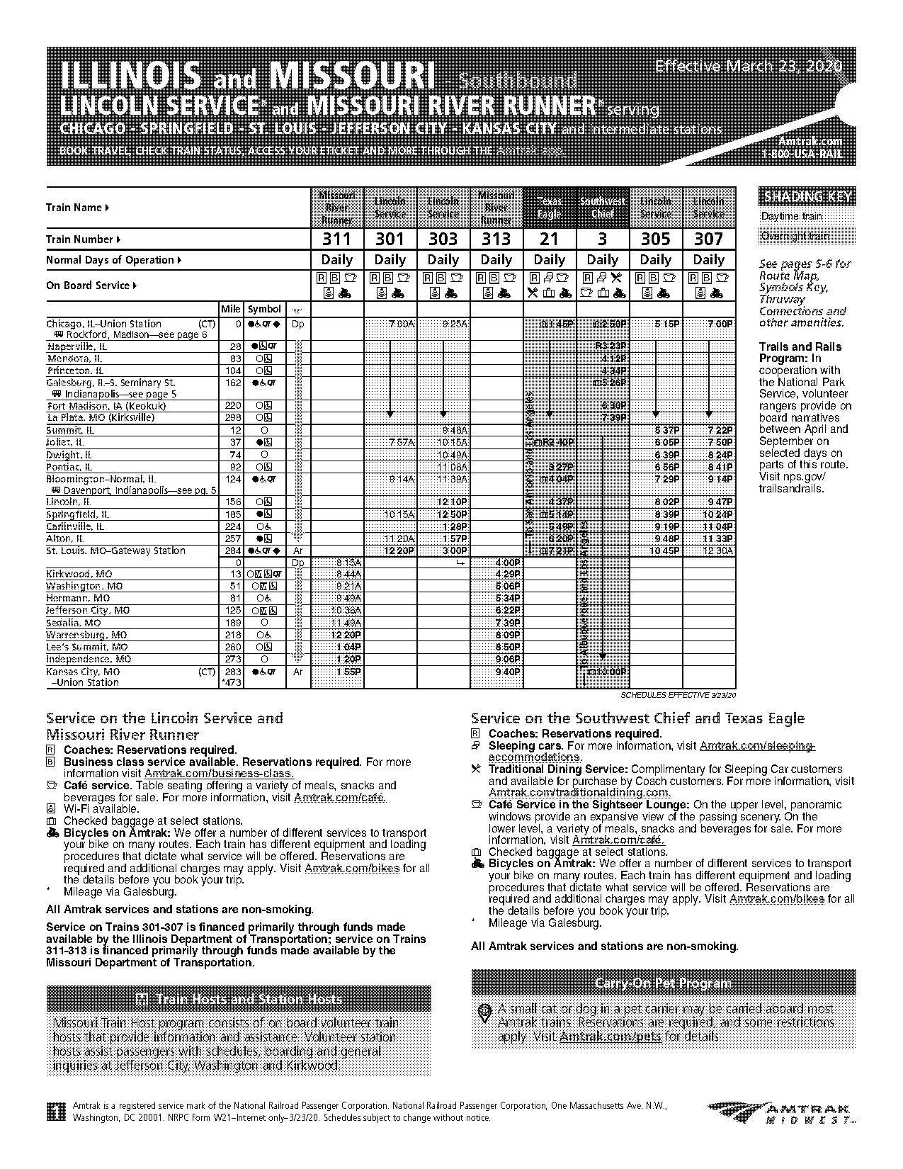 amtrak schedule kirkwood to kansas city