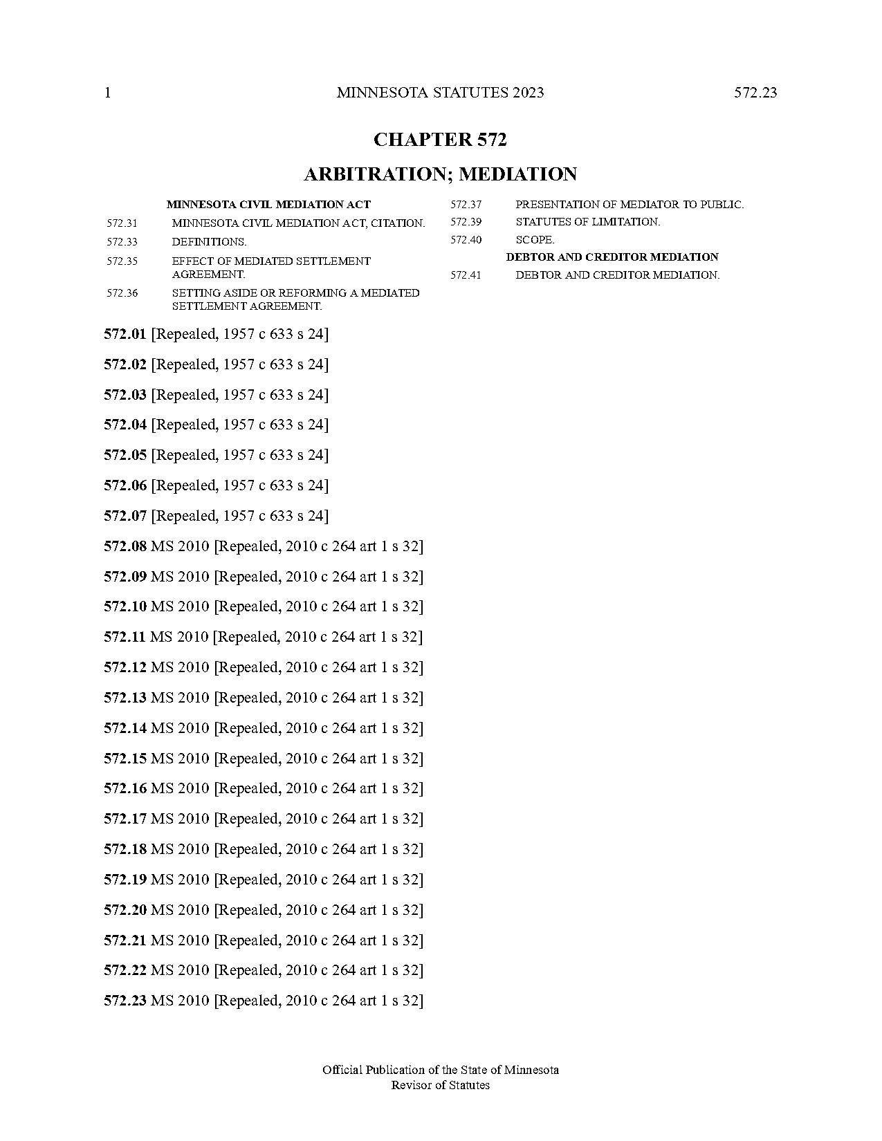 minnesota civil mediation act