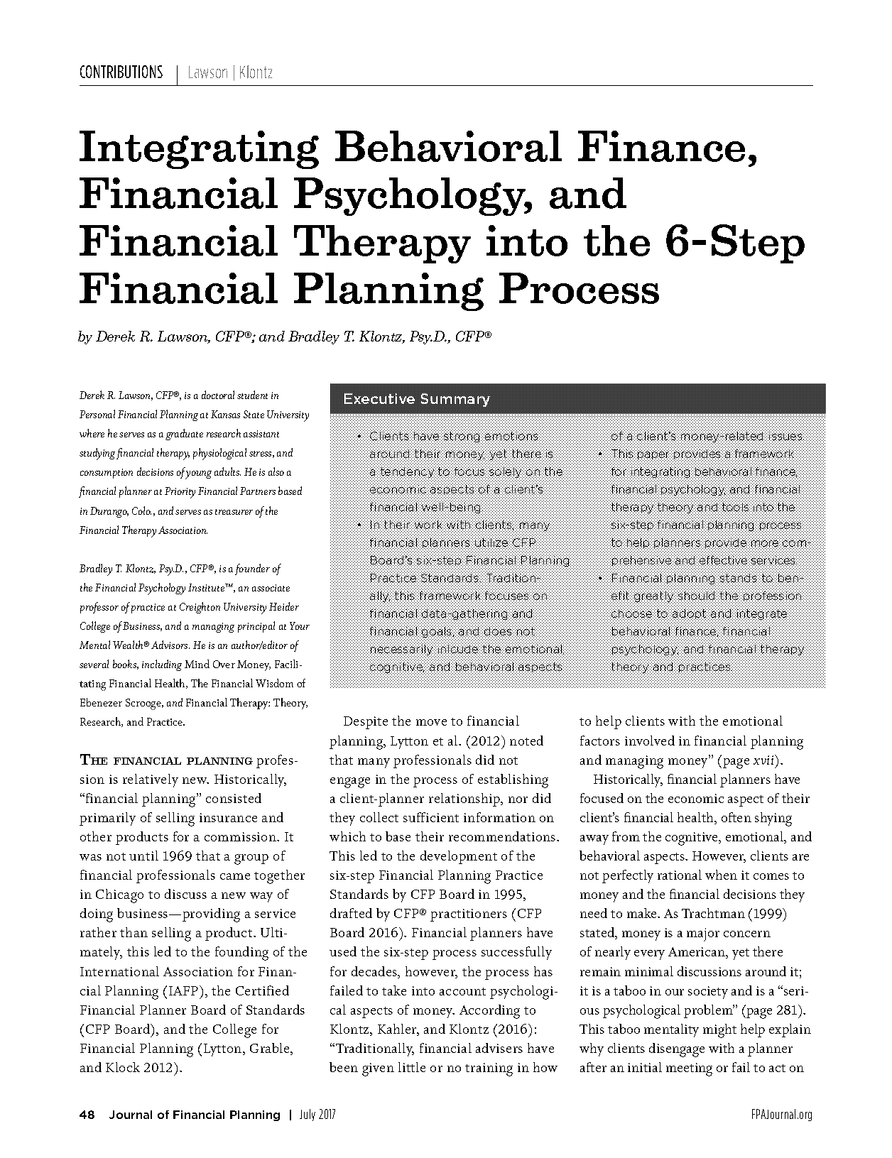 behavioral finance retirement planning