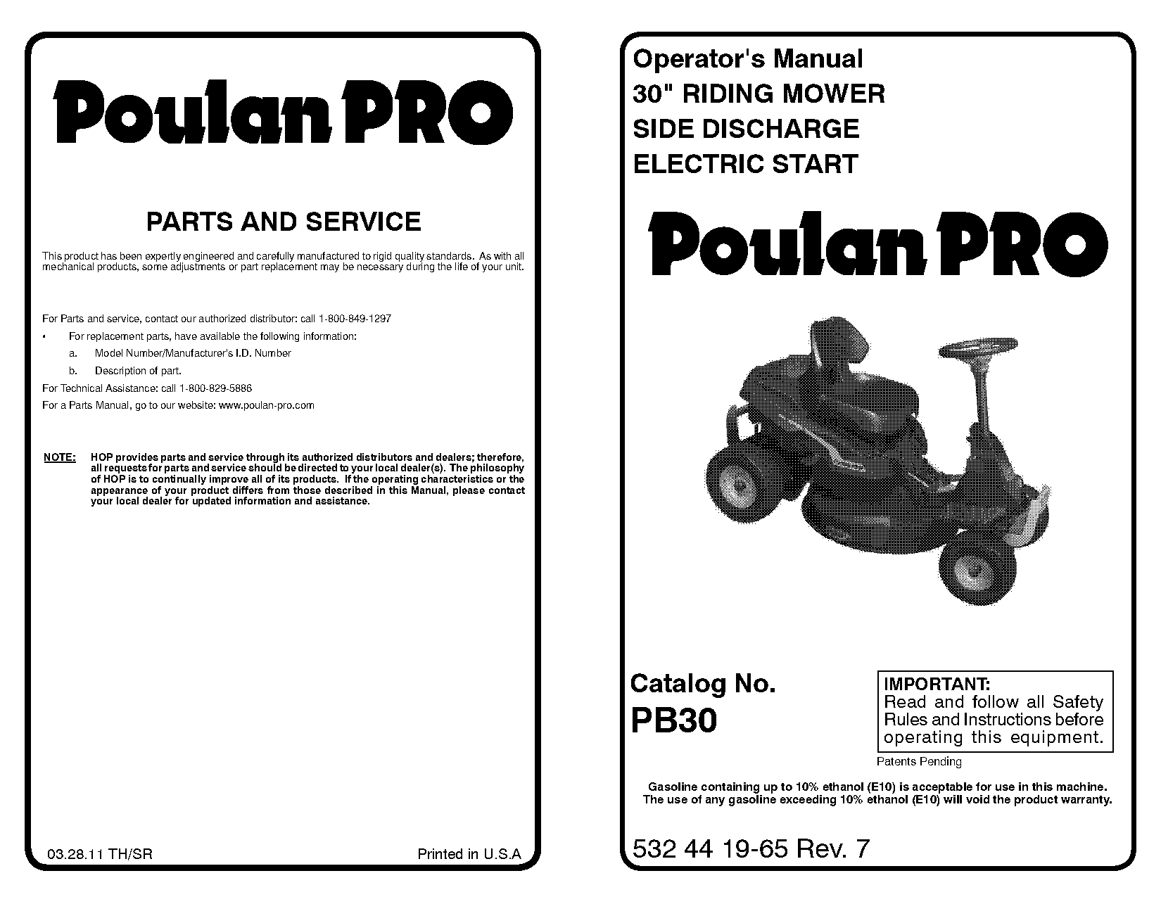 poulan pro blower parts manual