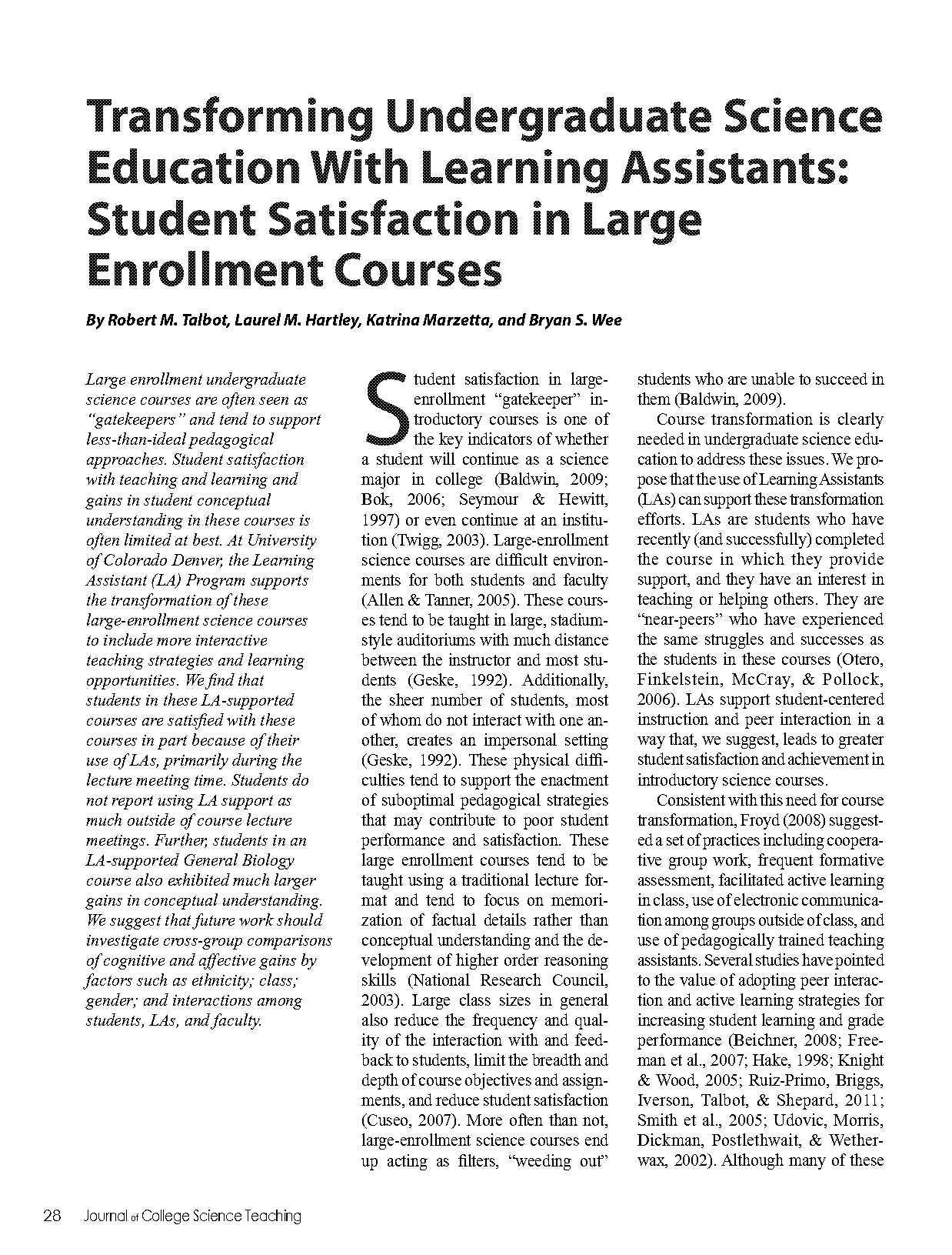 student satisfaction with curriculum