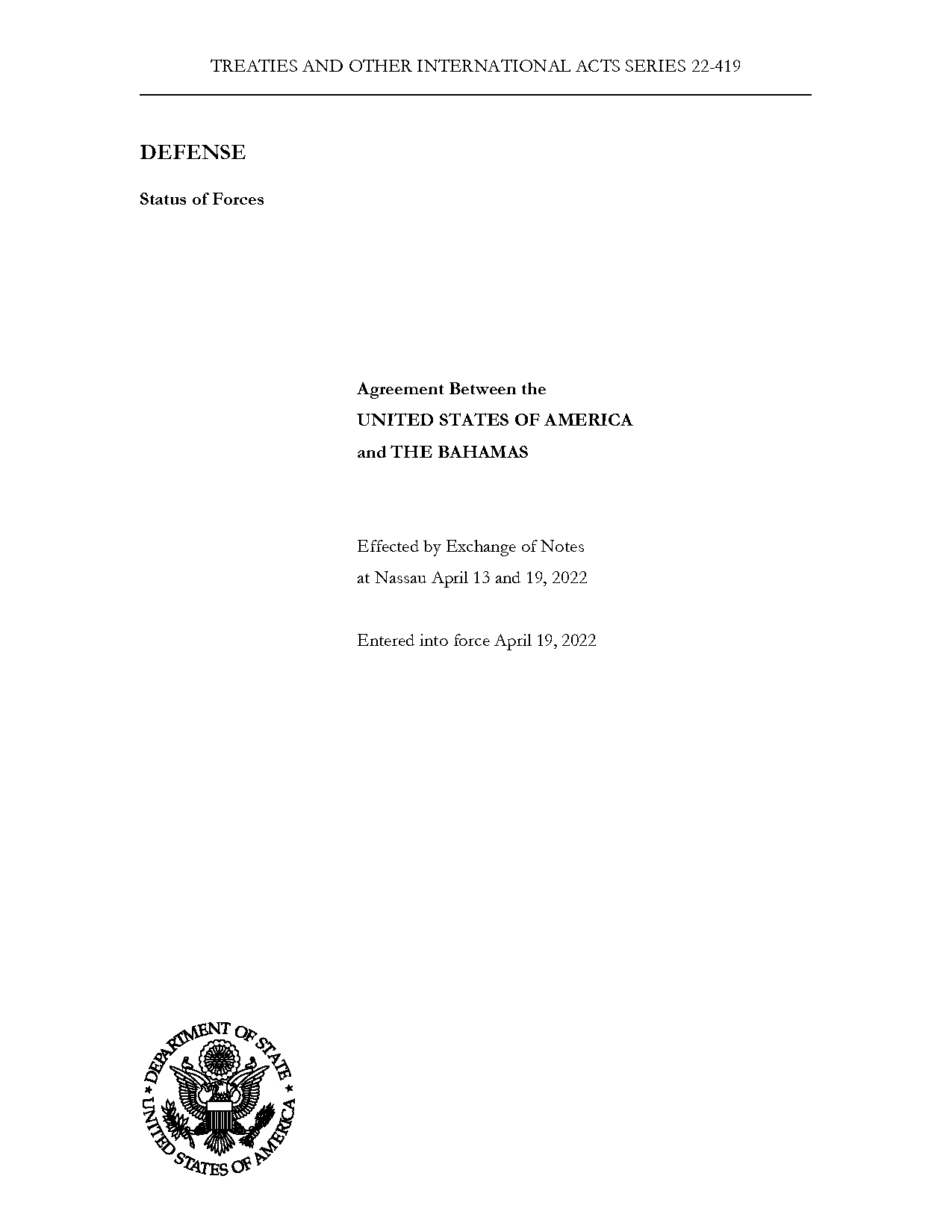 bahamas not apart of the us tax treaty