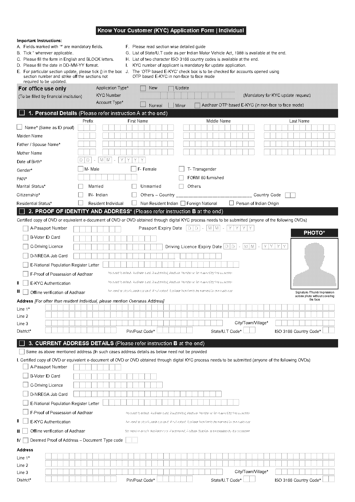 application form of demat account