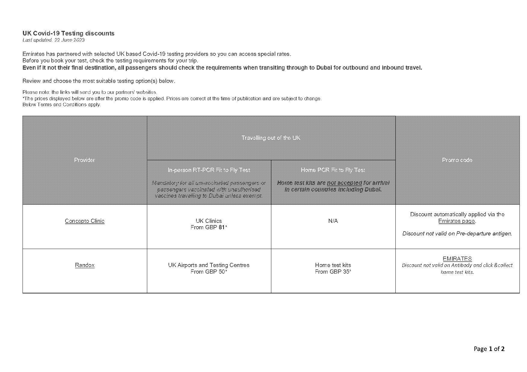 is rt pcr required for travel to dubai