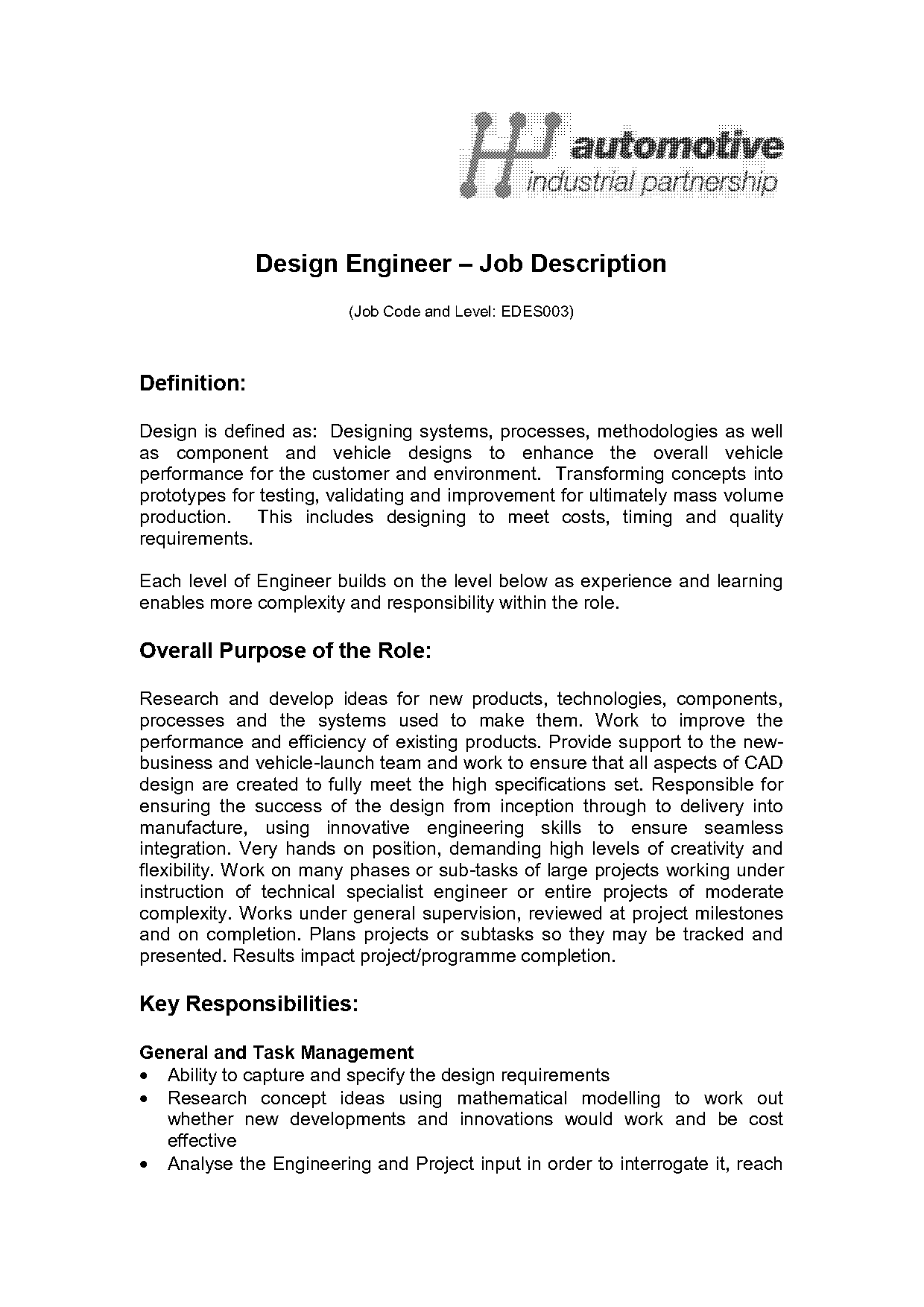 mechanical design engineer responsibilities resume