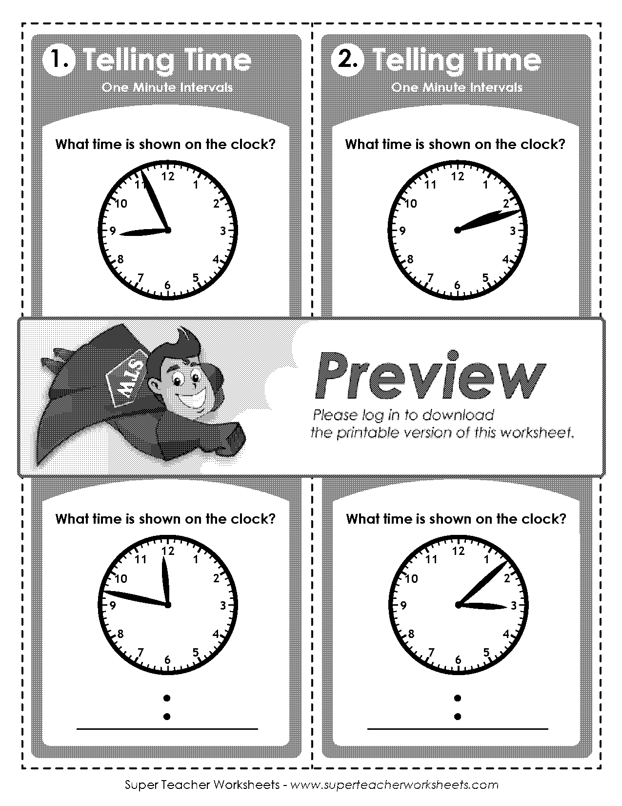 telling time to the minute worksheet