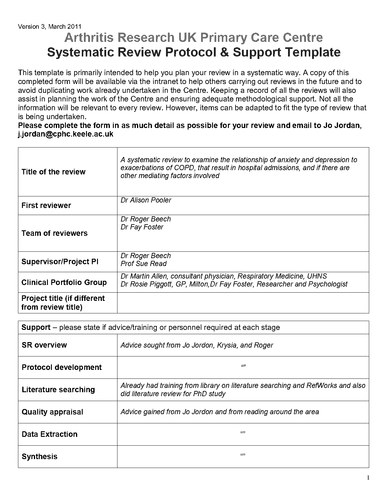 example of protocol for systematic review