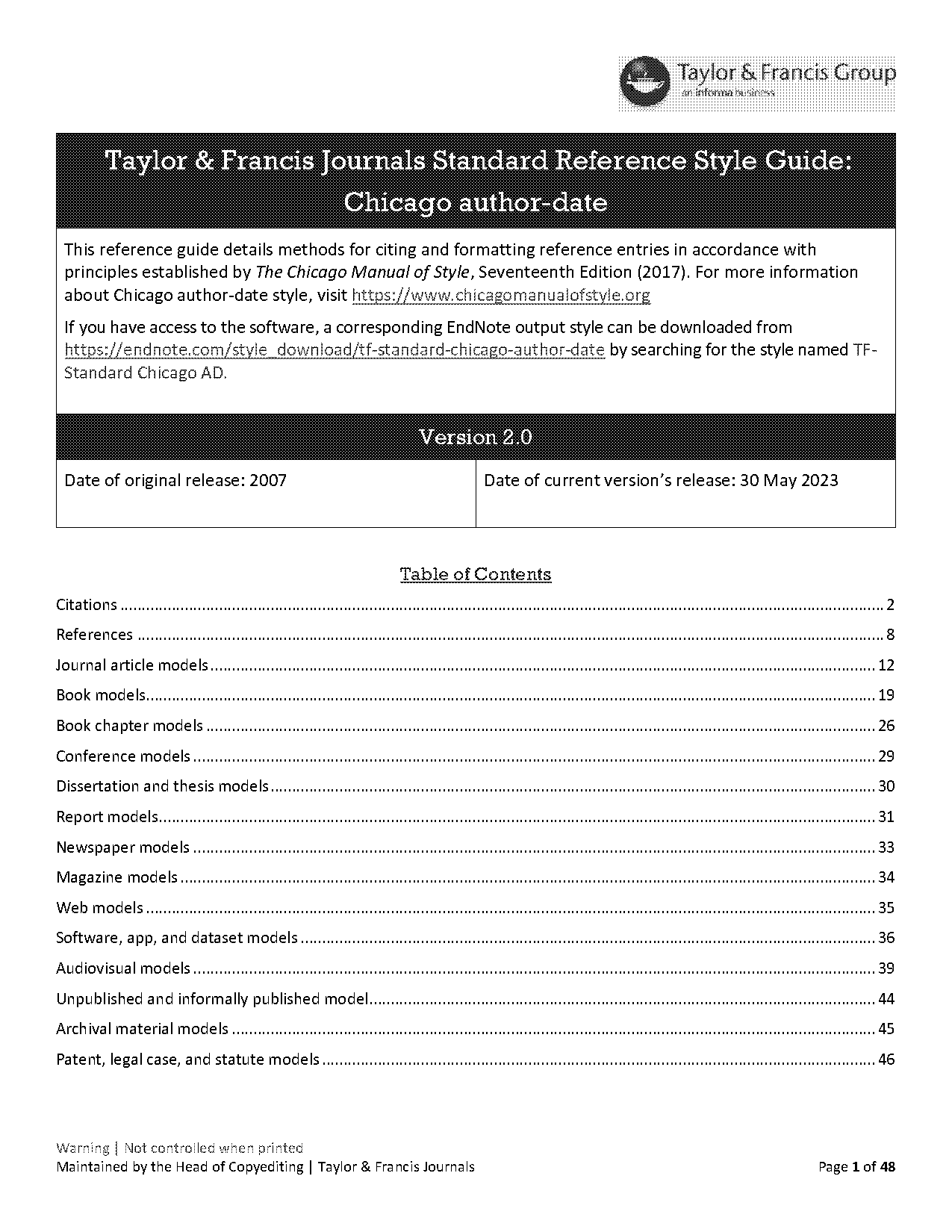 chicago manual of style references list format