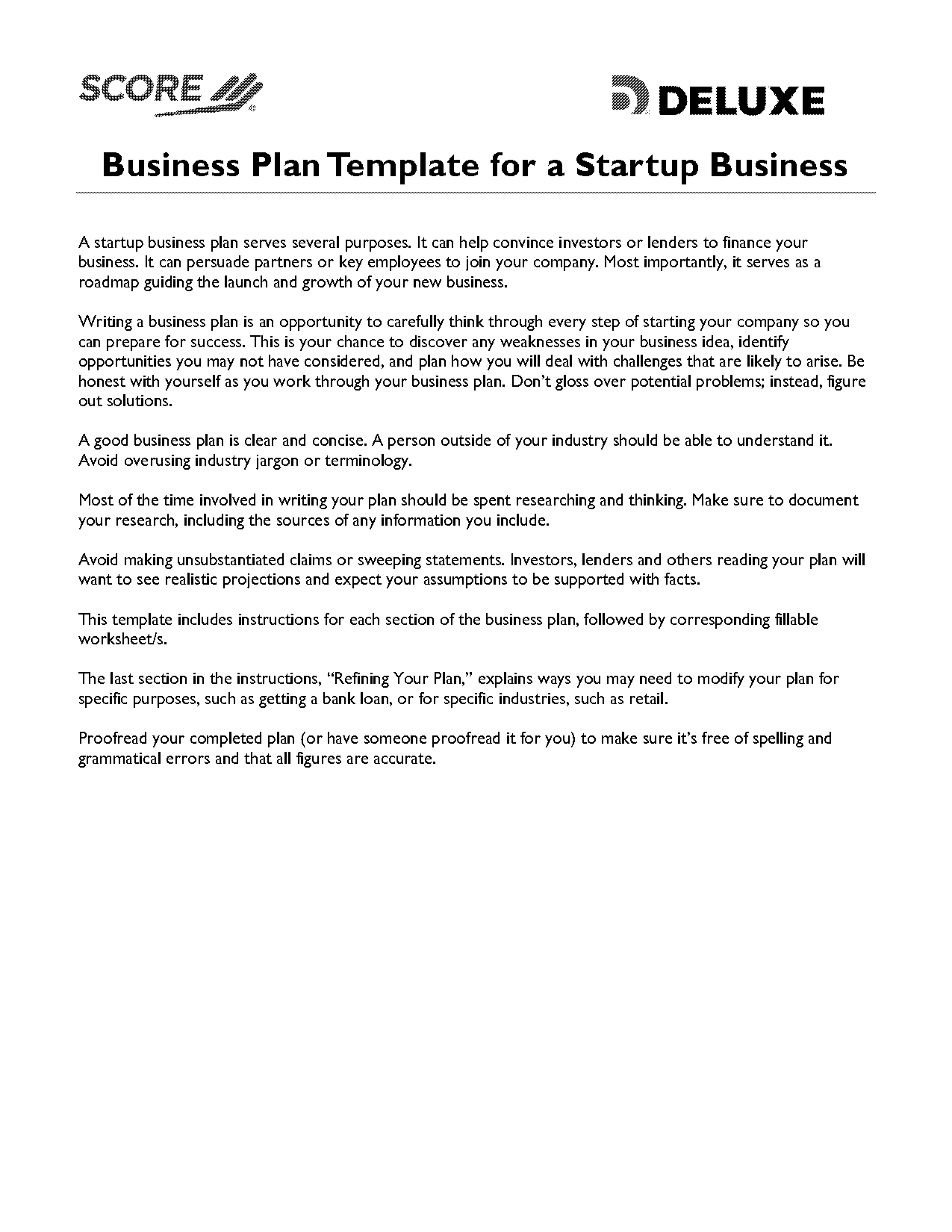 business plan for retail store template