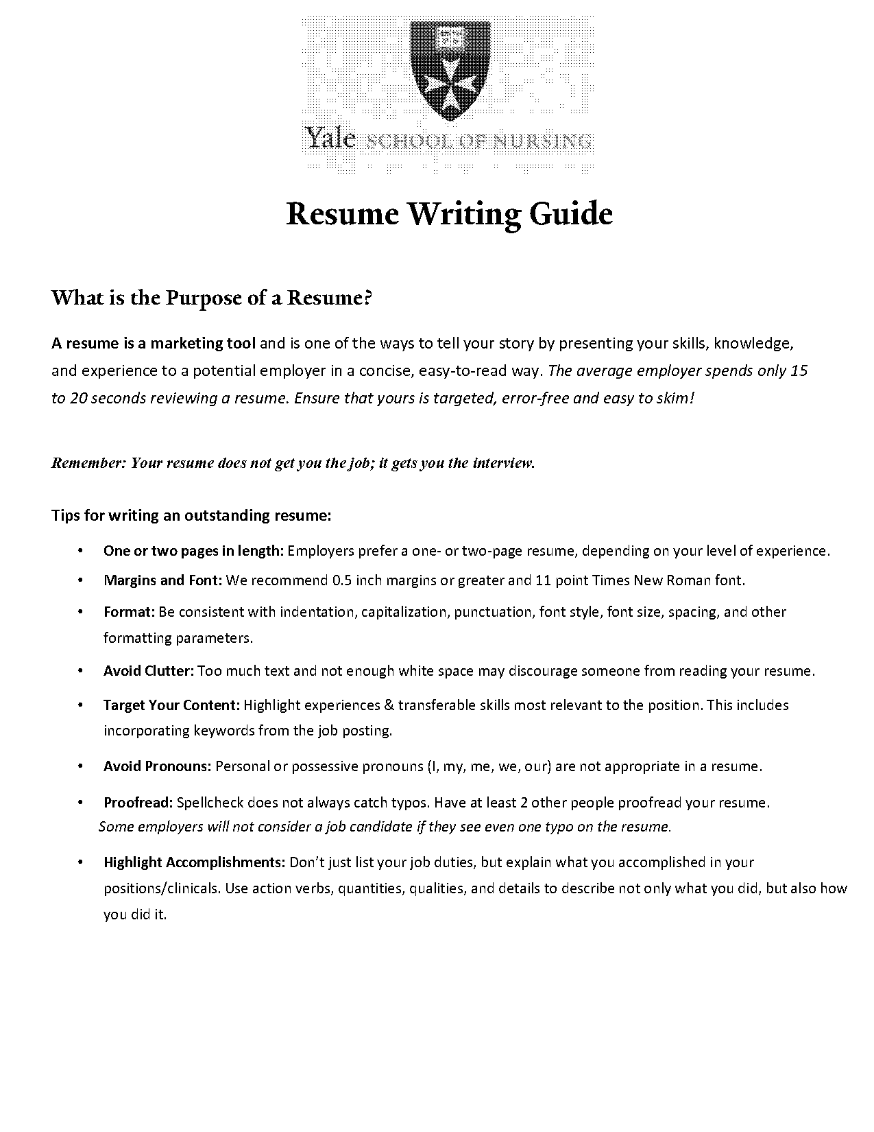 how to write organized on resume