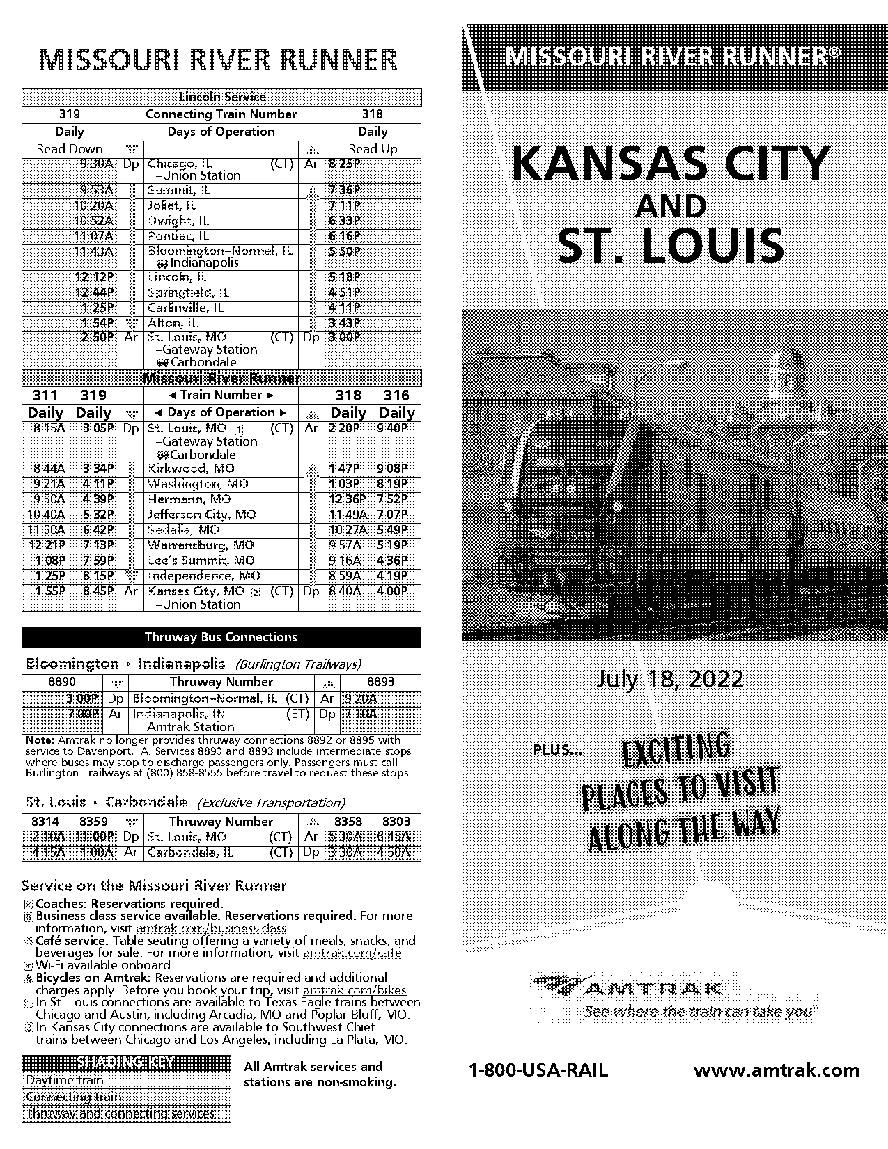 amtrak schedule kirkwood to kansas city