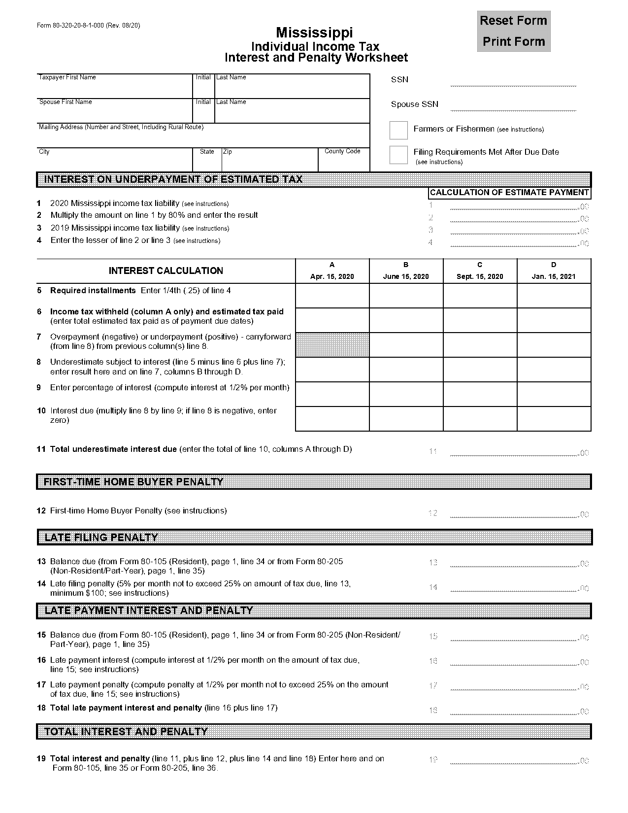 calculate tax interest and penalties