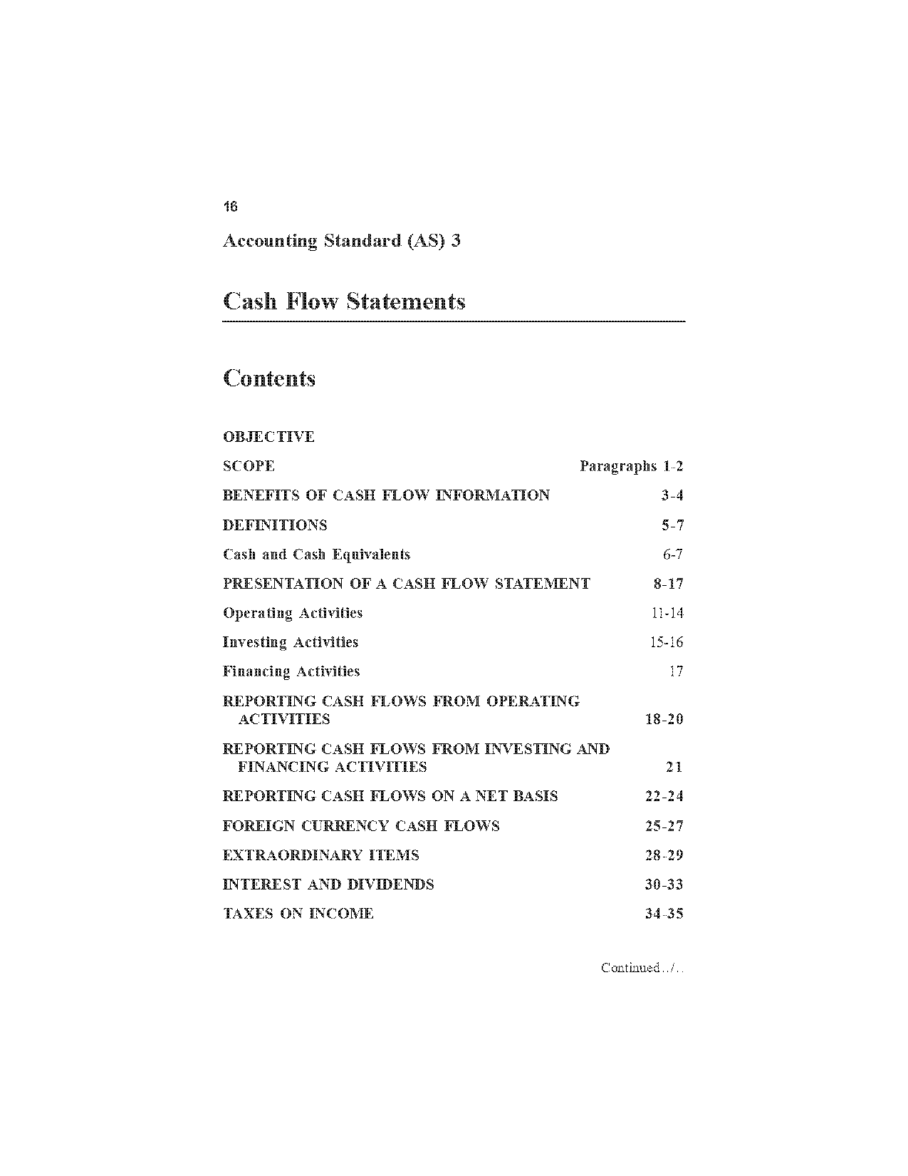 indirect cash flow statement