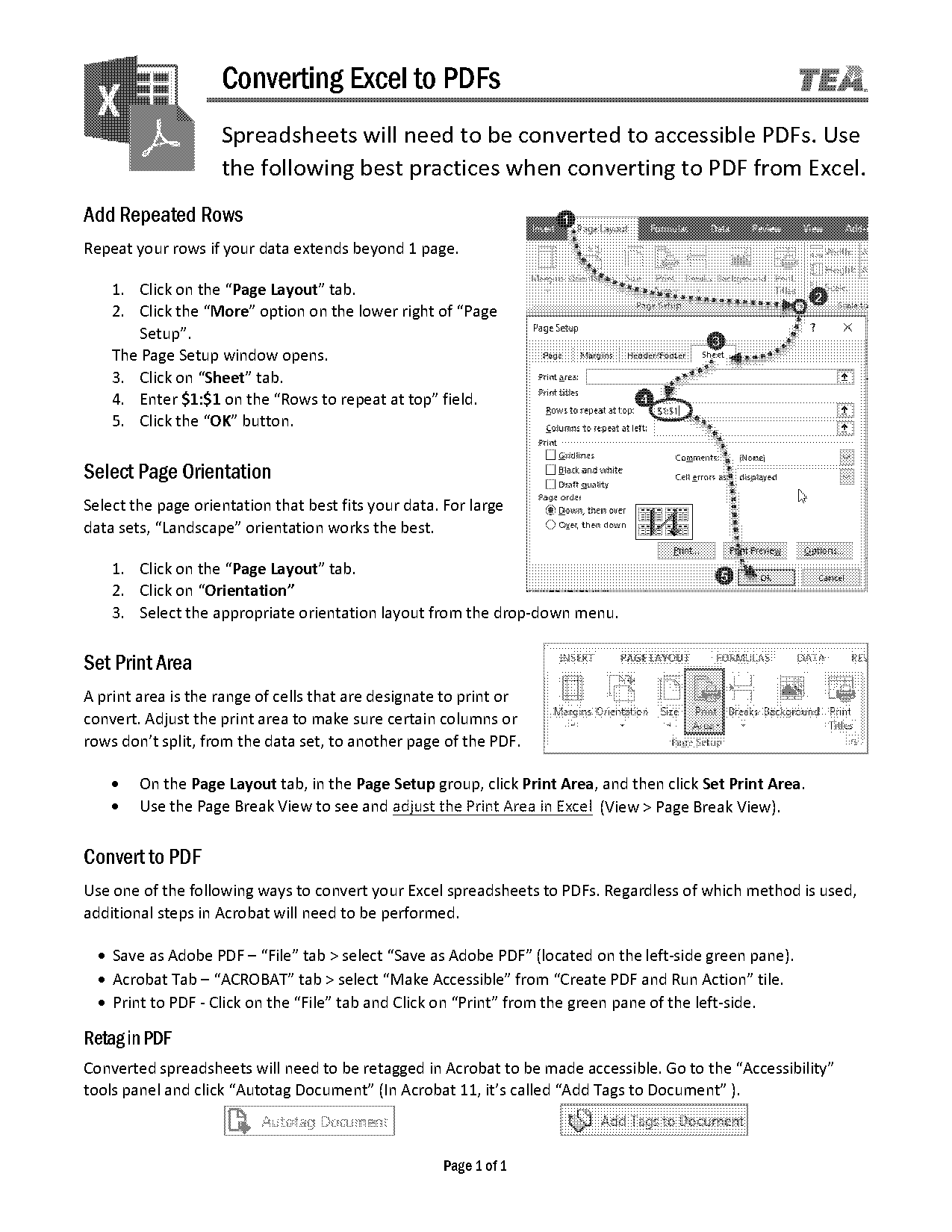 excel printing sheet as pdf