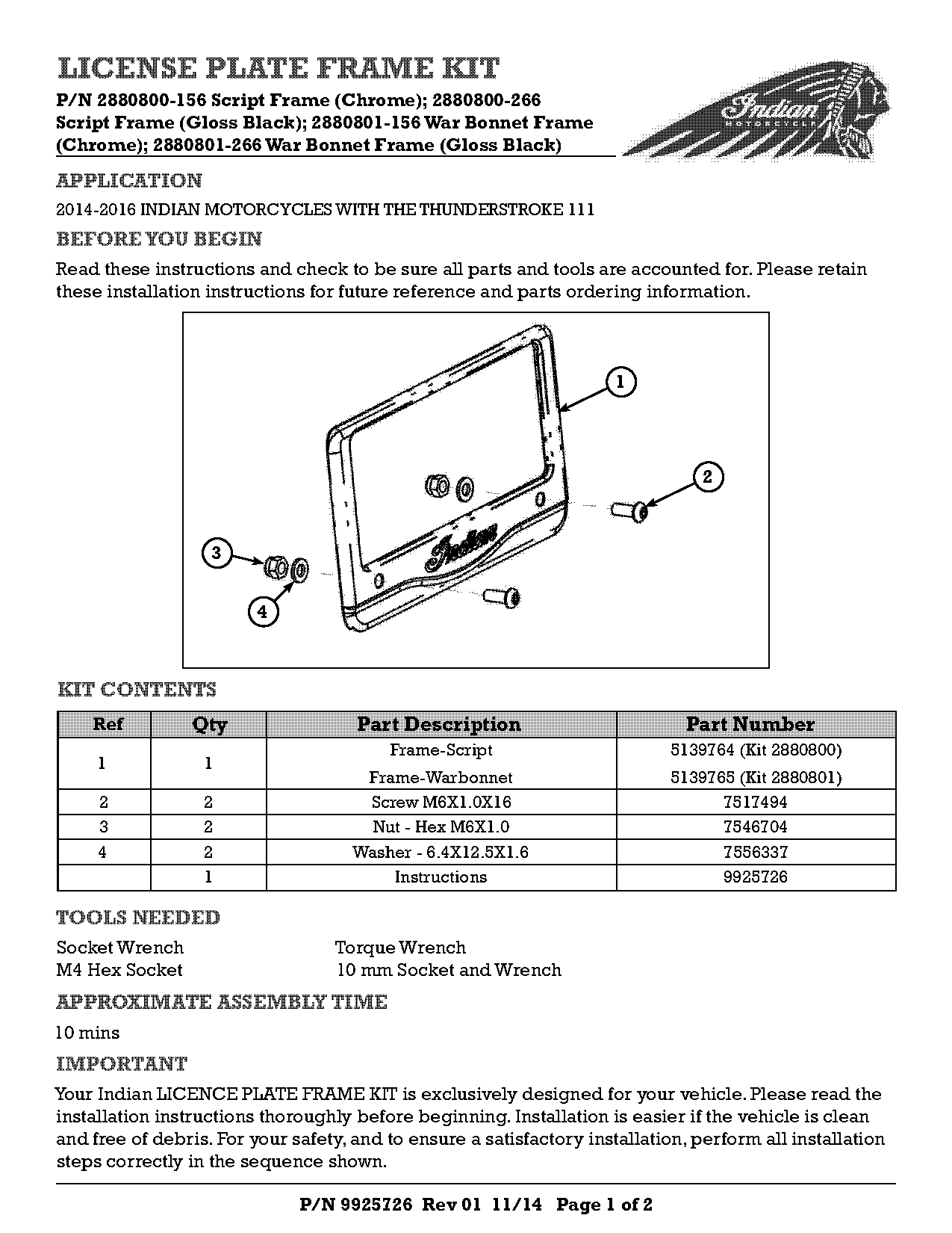 licence plate fastener kit instructions