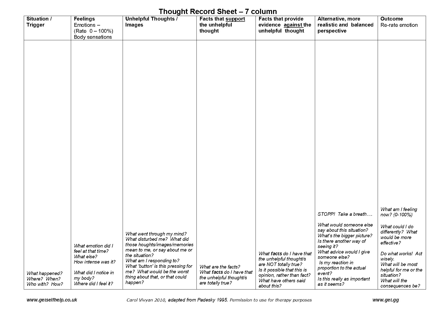 cbt thought record word document