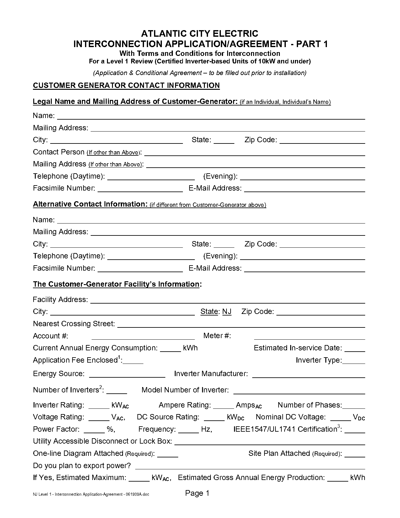 atlantic city interconnection application