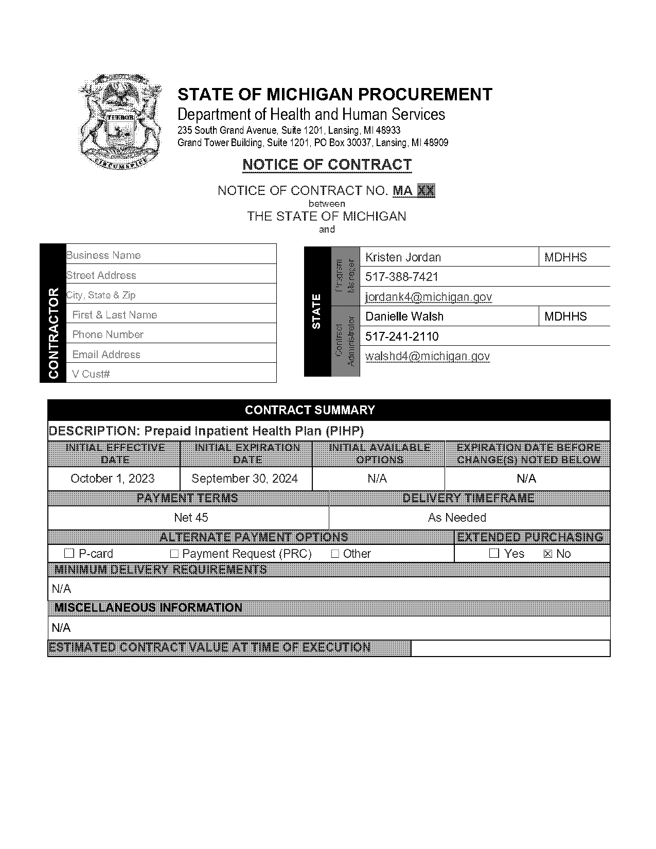 contract for payment of services template